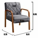 Ver imagem 5 de Conjunto 2 Poltronas Lara Cadeira decorativa Sala, Recepção - Linho Cinza