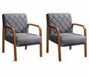 Ver imagem 1 de Conjunto 2 Poltronas Lara Cadeira decorativa Sala, Recepção - Linho Cinza
