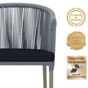 Ver imagem 3 de Mesa com 4 Cadeiras de Jantar Roma 100cm e Noronha em Aluminío Fendi Corda Nautica Estofado 12 Trama