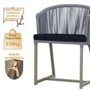 Ver imagem 4 de Mesa com 4 Cadeiras de Jantar Roma 100cm e Noronha em Aluminío Fendi Corda Nautica Estofado 12 Trama