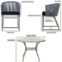 Ver imagem 2 de Mesa com 4 Cadeiras de Jantar Roma 100cm e Noronha em Aluminío Fendi Corda Nautica Estofado 12 Trama