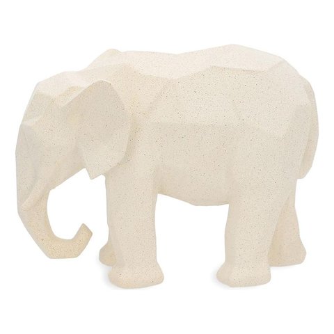 Decoração Escultura Elefante Polirresina Offwhite Mart 19404
