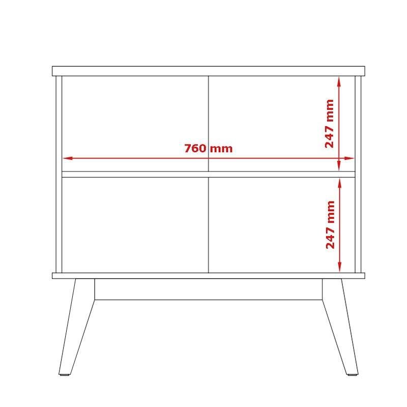 Buffet Aparador Pequeno 2 Portas 81cm Prism Patrimar Branco/cinamomo - 7