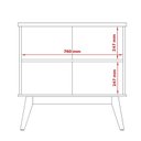 Ver imagem 7 de Buffet Aparador 2 Portas 81cm Pés Madeira Maciça Branco/Cinamomo Prism