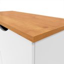 Ver imagem 3 de Buffet Aparador 2 Portas 81cm Pés Madeira Maciça Branco/Cinamomo Prism