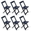 Ver imagem 5 de Conjunto De Mesa Dobrável 1,10x70 Com 6 Cadeiras Mais Mesa Aparador Pre Cor: Preto
