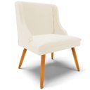 Ver mais imagens de Kit 4 Cadeiras Decorativas Sala de Jantar Pés Palito de Madeira Firenze Veludo Bege/Natural G19 - Gr