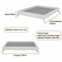 Ver imagem 2 de Cama Casal Japonesa 156cm Pés Alumínio Haru Linho Nobre Cinza - Sallar Home