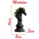 Ver imagem 3 de Decoração Peças de Xadrez Preto Cavalo Escultura Média Estátua 16cm