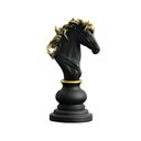 Ver imagem 1 de Decoração Peças de Xadrez Preto Cavalo Escultura Média Estátua 16cm