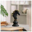 Ver imagem 2 de Decoração Peças de Xadrez Preto Cavalo Escultura Média Estátua 16cm
