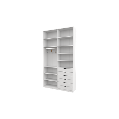 Armário Arara Gaveta Verônica M16 100% Mdf Sapato Roupa Vetorial Móveis Branco