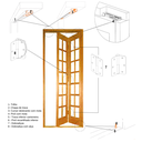 Ver imagem 2 de Kit Ferragens p/ Porta Camarão Com Dobradiça - 80 cm Natural - Alfer - KTC-308DN