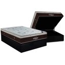 Ver imagem 1 de Cama Box Baú Casal: Colchão Molas Ensacadas Ortobom Sleep King + Base Crc Suede Black (138x188)