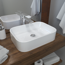 Ver imagem 5 de Cuba Pia para Banheiro Lavabo Apoio Sobrepor Luna Bancada :branco