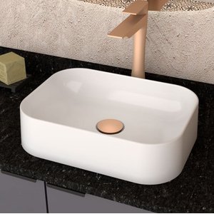Cuba Pia para Banheiro Lavabo Apoio Sobrepor Luna Bancada :branco