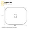Cuba Pia para Banheiro Lavabo Apoio Sobrepor Luna Bancada :branco - 2