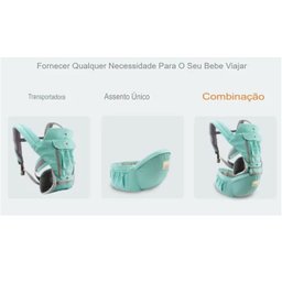 Canguru Carregador Bebe Criança Passeio Viagem Bolso Alça Ergonomico Ajustavel Macio Confortavel Seg - 6