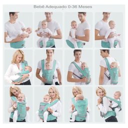 Canguru Carregador Bebe Criança Passeio Viagem Bolso Alça Ergonomico Ajustavel Macio Confortavel Seg - 5