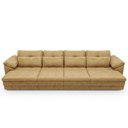 Ver imagem 3 de Sofá Retrátil para Sala de Estar 6 Lugares 414cm Riza S03 Couro Soft Bege - Lyam Decor