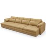 Sofá Retrátil para Sala de Estar 6 Lugares 414cm Riza S03 Couro Soft Bege - Lyam Decor - 11