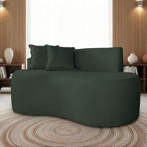 Sofá Orgânico 2 Lugares Curvo Feijão Design Elegante Suede