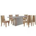 Ver imagem 2 de Mesa de Jantar Diane 180cm Tampo MDF Vidro 6 Cadeiras Safira Moderna Turim 07 Naturale Serigrafia