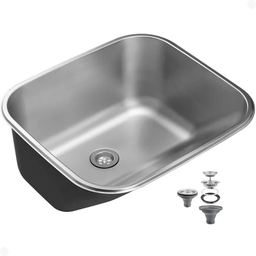 Tanque Lavanderia Aço Inox Escovado 55x45 com Válvula - 6