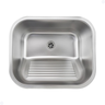 Tanque Lavanderia Aço Inox Escovado 55x45 com Válvula - 1