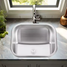 Tanque Lavanderia Aço Inox Escovado 55x45 com Válvula - 8