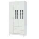 Ver imagem 7 de Berço Americano Multifuncional Cleo com Guarda Roupa 3 Portas Mariah Branco - Carolina