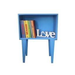 Mesinha Lateral Azul Madeira - 1