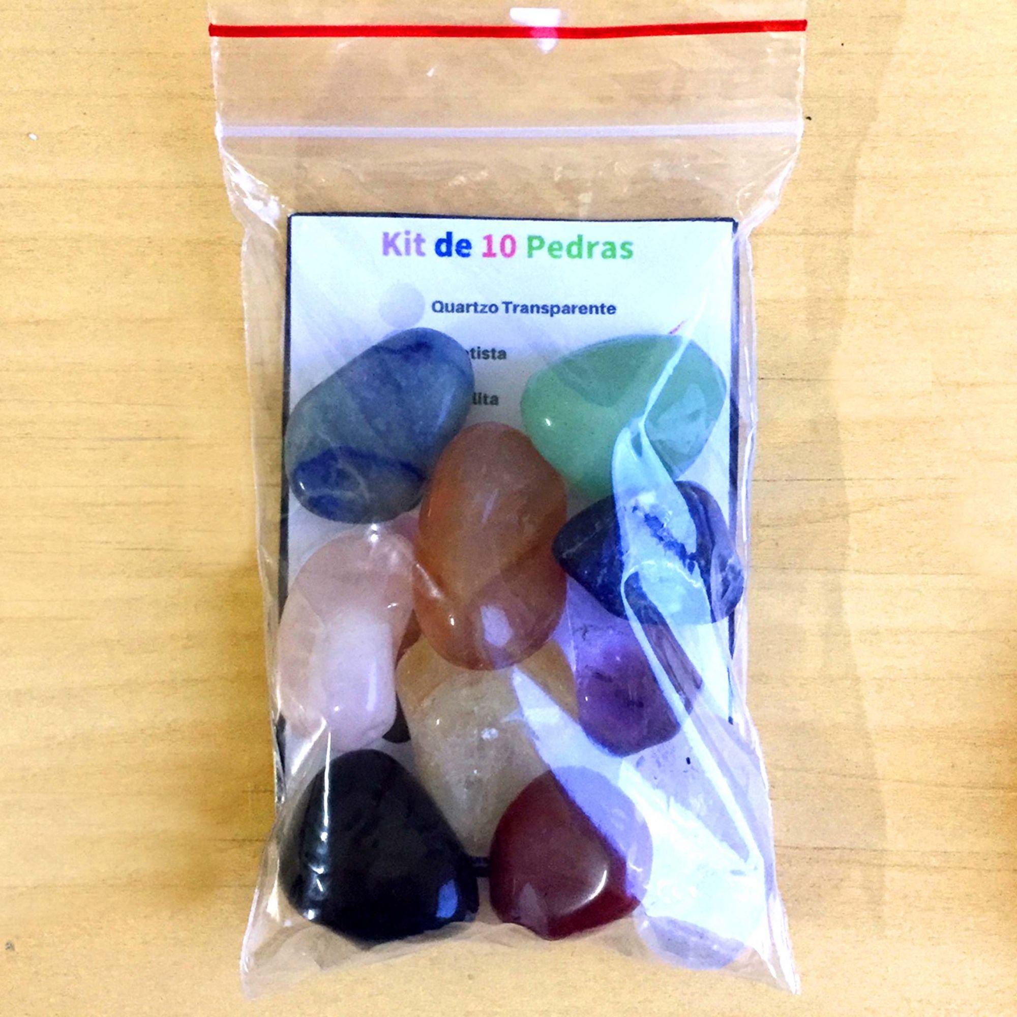 Kit de 10 Pedras Roladas Mistas Mix Cristais Selecionados Pedra e Cristal - M - 7