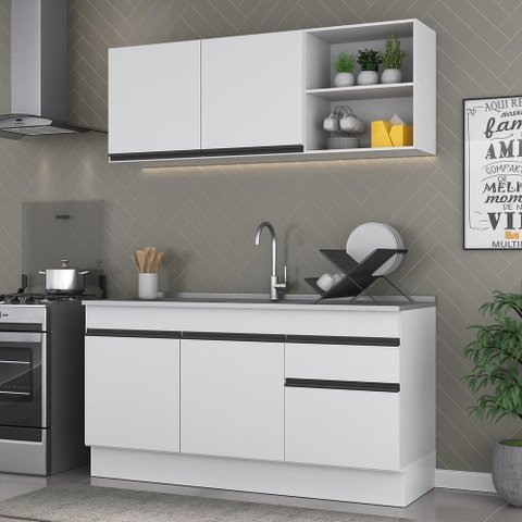 Armário De Cozinha Compacta Mp2114.964 Branco/preto