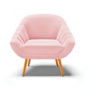 Ver imagem 3 de Kit 2 Poltronas Giovana Suede Rosa Bebê Pés Palito Castanho - D'Rossi