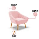 Ver imagem 7 de Kit 2 Poltronas Giovana Suede Rosa Bebê Pés Palito Castanho - D'Rossi