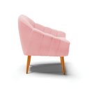 Ver imagem 5 de Kit 2 Poltronas Giovana Suede Rosa Bebê Pés Palito Castanho - D'Rossi
