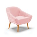 Ver imagem 4 de Kit 2 Poltronas Giovana Suede Rosa Bebê Pés Palito Castanho - D'Rossi