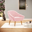 Ver imagem 2 de Kit 2 Poltronas Giovana Suede Rosa Bebê Pés Palito Castanho - D'Rossi