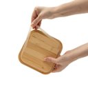 Ver imagem 3 de Pote de Vidro 740ml com Tampa de Bambu Hermético Quadrado - Tud