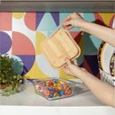 Ver mais imagens de Pote de Vidro 740ml com Tampa de Bambu Hermético Quadrado - Tud