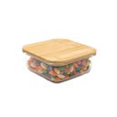 Ver imagem 1 de Pote de Vidro 740ml com Tampa de Bambu Hermético Quadrado - Tud