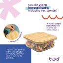 Ver imagem 5 de Pote de Vidro 740ml com Tampa de Bambu Hermético Quadrado - Tud