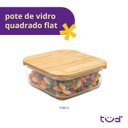Ver imagem 4 de Pote de Vidro 740ml com Tampa de Bambu Hermético Quadrado - Tud