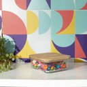 Ver imagem 6 de Pote de Vidro 740ml com Tampa de Bambu Hermético Quadrado - Tud