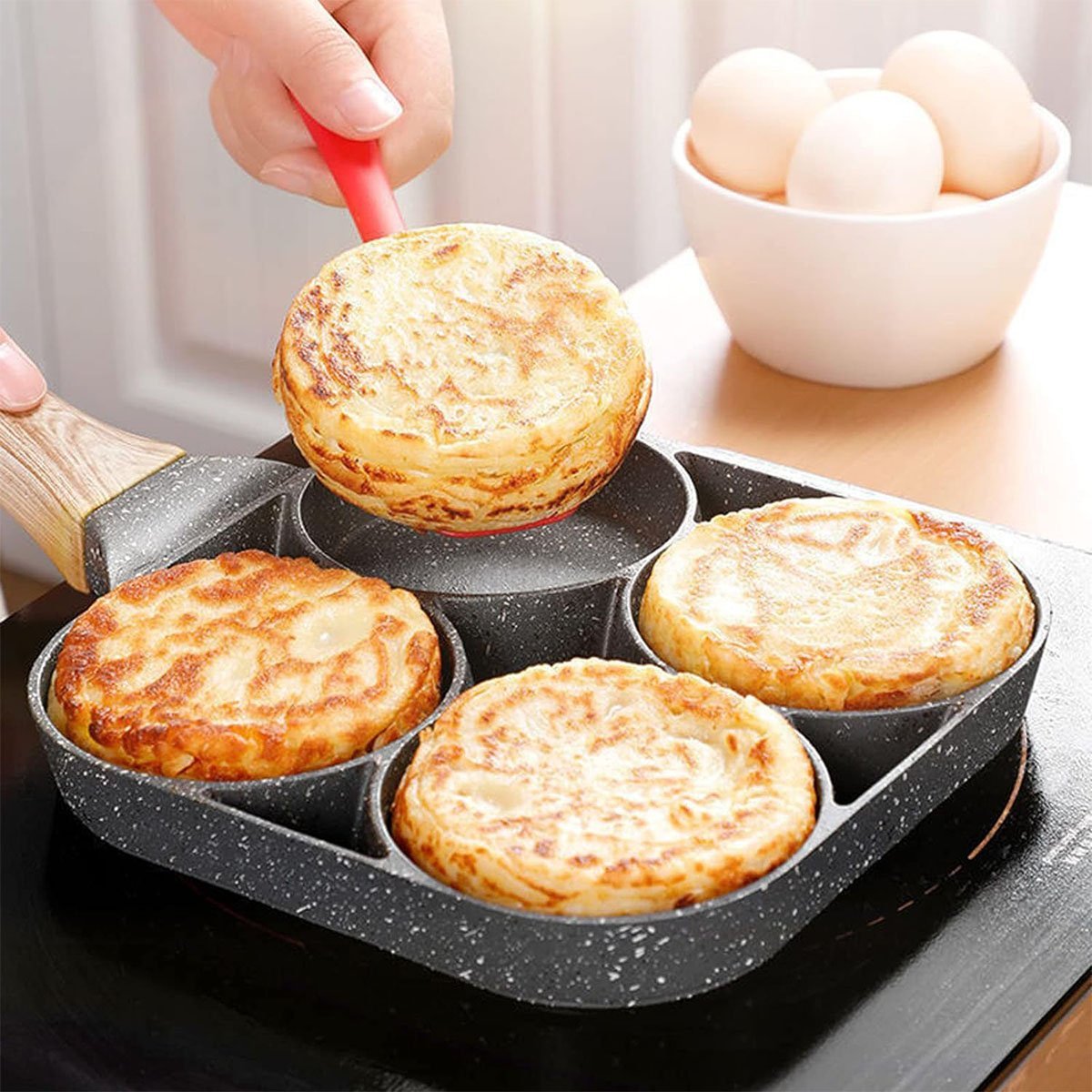 Jogo Com 4 Formas Para Cozinhar Ovos Magic Egg Em Silicone