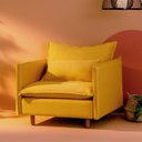 Ver imagem 1 de Poltrona com Pé Madeira Sôma CabeCasa MadeiraOriginals Amarelo Mostarda