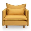 Ver imagem 3 de Poltrona com Pé Madeira Sôma CabeCasa MadeiraOriginals Amarelo Mostarda