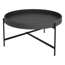 Kit 2 Mesas de Centro em Couro Décor Patrimar Móveis Cores:preto - 4
