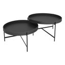 Ver imagem 1 de Kit 2 Mesas de Centro em Couro Décor Patrimar Móveis Cores:preto